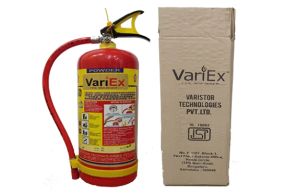 Extinguisher- VariEx dry chemical powder fire extinguisher with packaging box – ISI certified portable extinguisher for workplace safety