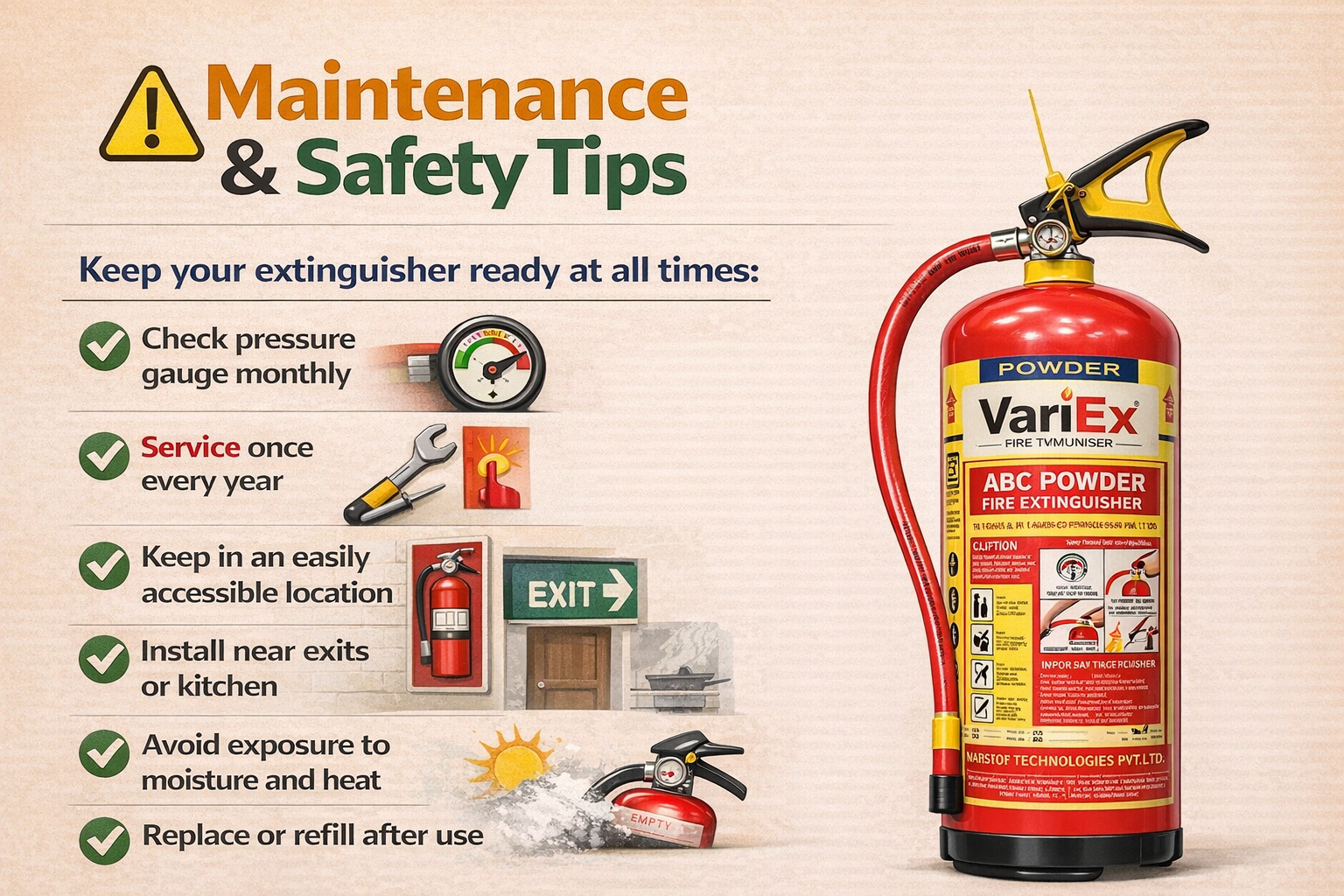 ABC fire extinguisher maintenance and safety tips