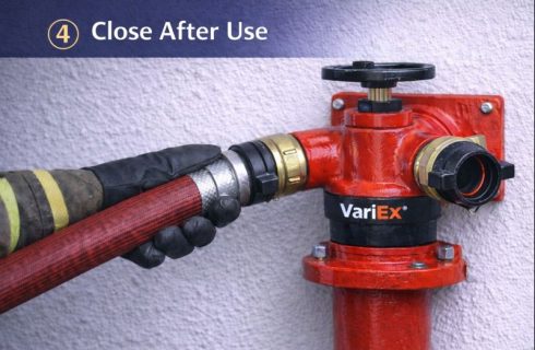 Closing Variex fire brigade inlet valve