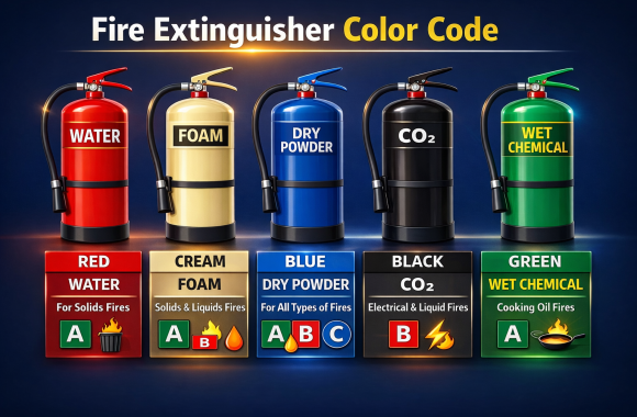 Fire extinguisher color code chart.