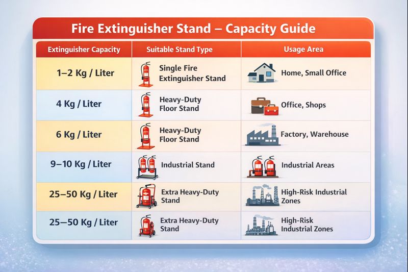 fire extinguisher stand specification