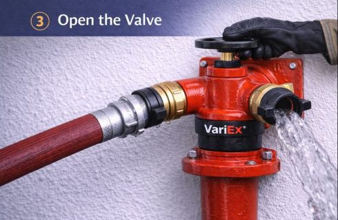 Opening Variex fire brigade inlet valve