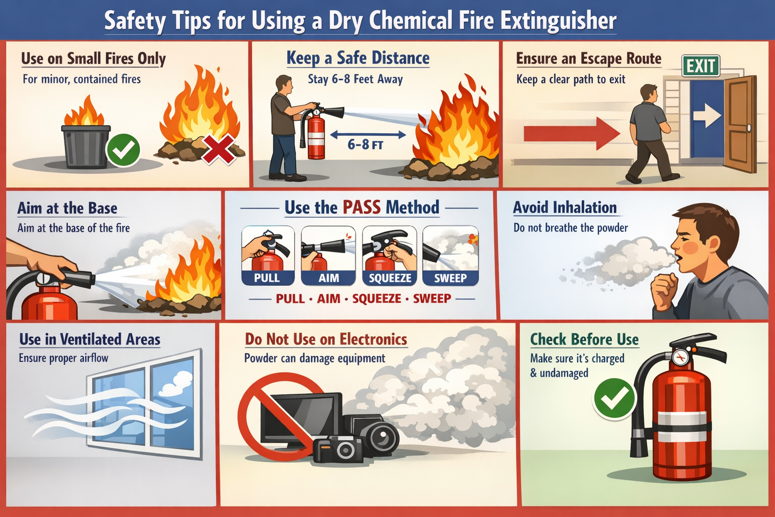 safety tips using dry chemical powder