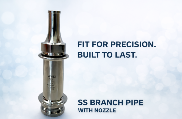 stainless steel branch pipe with nozzle for fire fighting